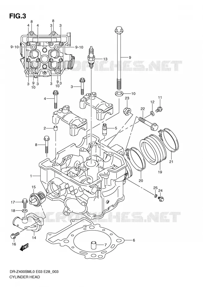 CULASSE Suzuki MOTO 400 DR-Z 2010  DR-Z400SML0(E3/E28)