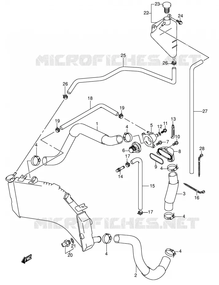 DURITE DE RADIATEUR Suzuki MOTO 750 GSX-R 2000  GSX-R750U2Y(E2)
