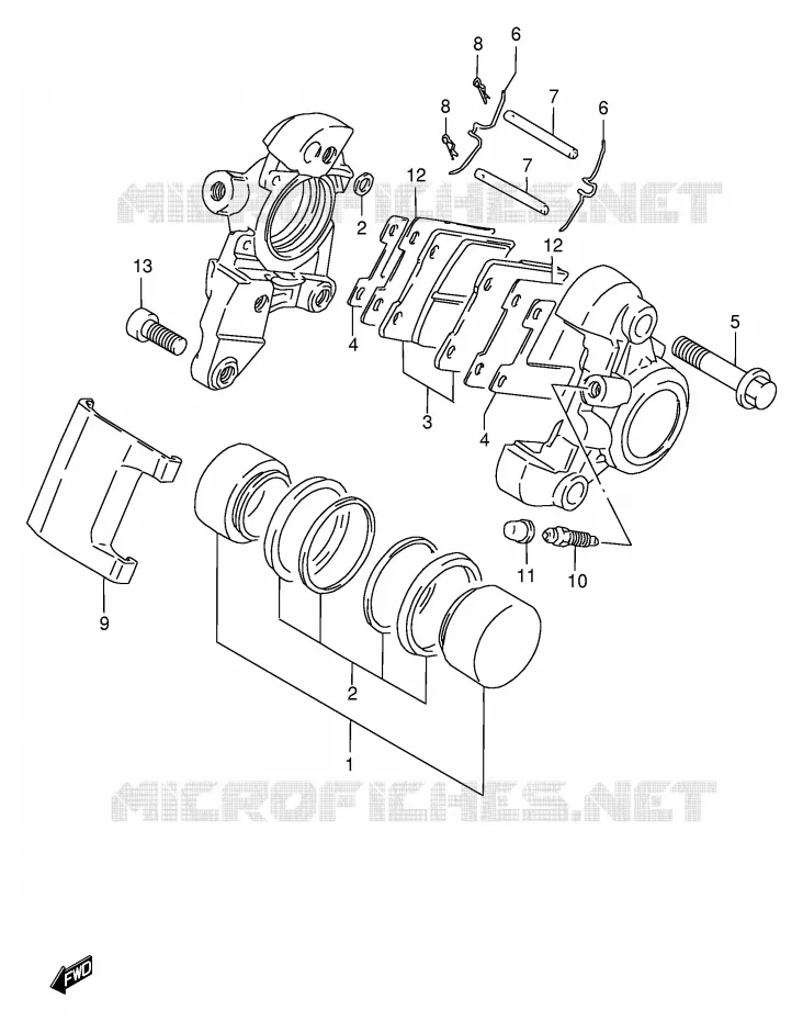 ETRIER DE FREIN ARRIERE Suzuki MOTO 1400 INTRUDER 2003  VS1400GLPK3(E2)
