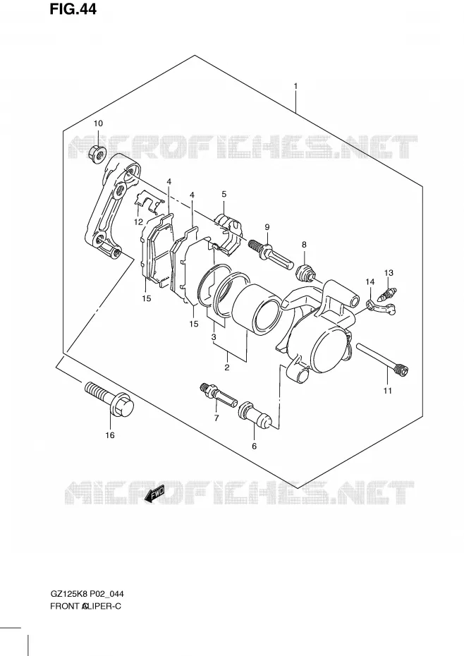 ETRIER DE FREIN AVANT Suzuki MOTO 125 MARAUDER 2009  GZ125K9(P02)