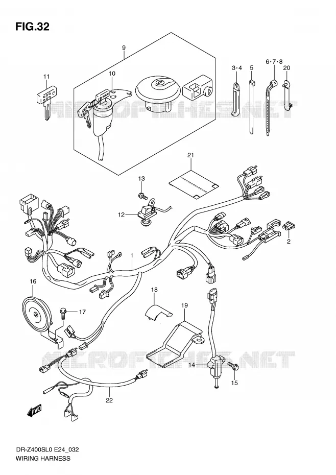 FAISCEAU ELECTRIQUE Suzuki MOTO 400 DR-Z 2010  DR-Z400SL0(E24)