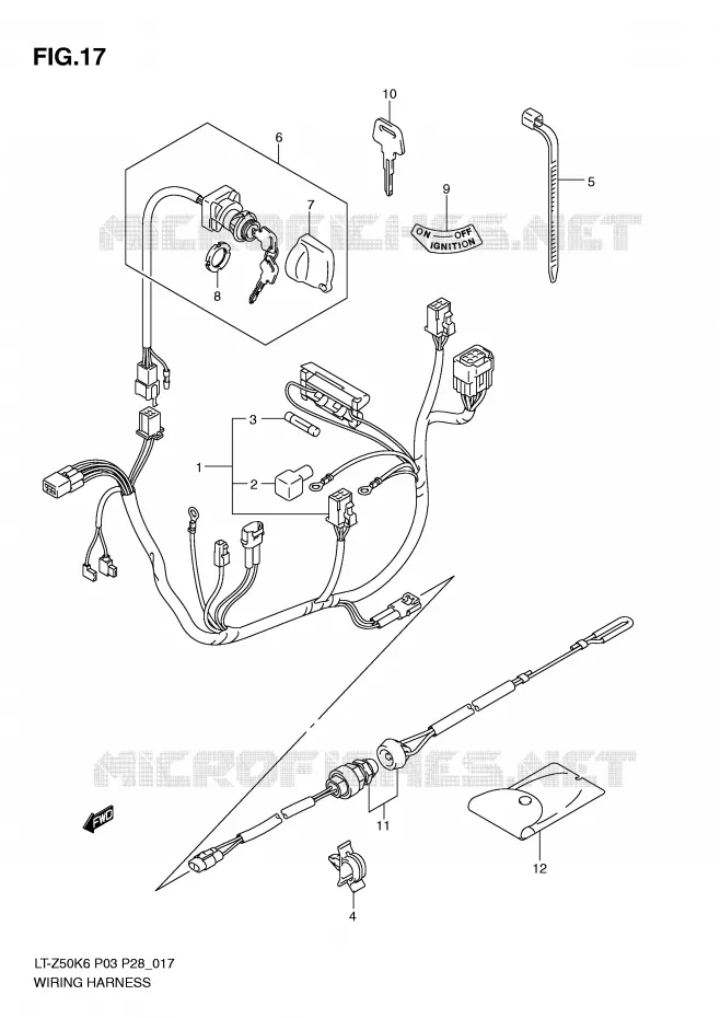 FAISCEAU ELECTRIQUE Suzuki QUAD 50 QUADSPORT 2007  LT-Z50K7(P3/P28)