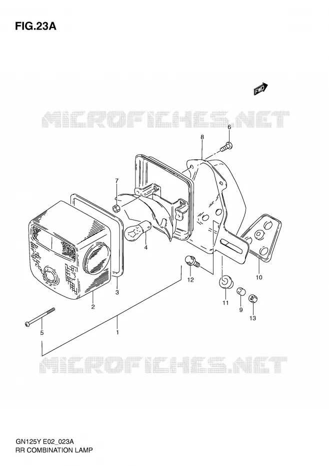 FEU ARRIERE (MODELE V/W/X E2,E4,E21) Suzuki MOTO 125 GN 1997  GN125EV(E2)