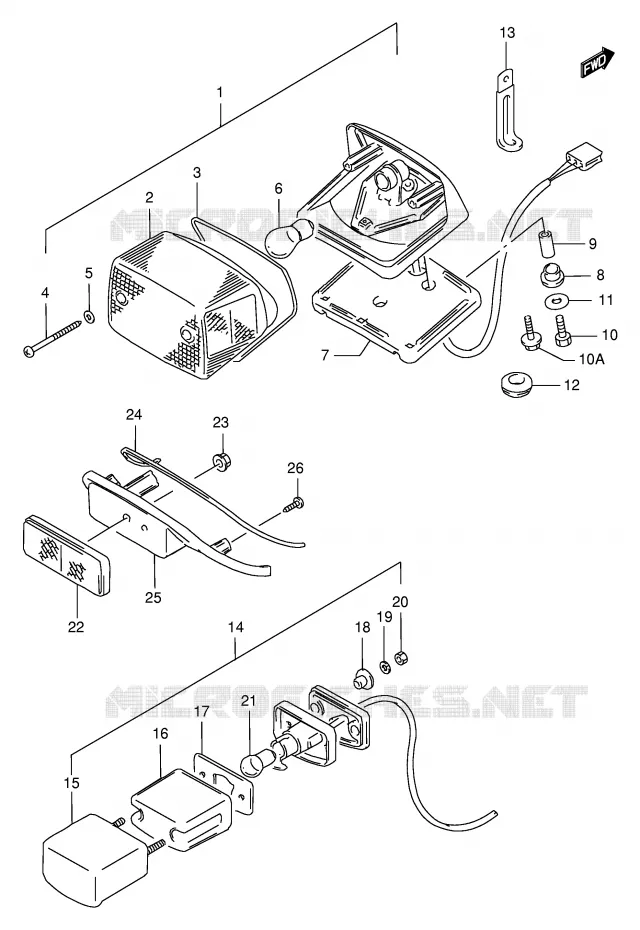 FEU ARRIERE Suzuki MOTO 1400 INTRUDER 1996  VS1400GLPT(E2)