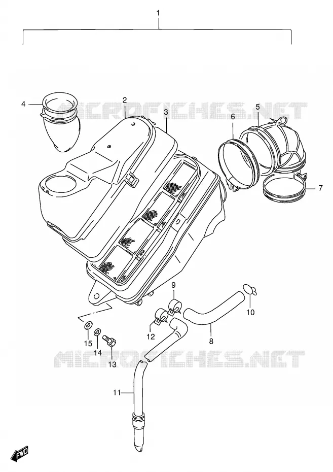 FILTRE A AIR (AVANT) Suzuki MOTO 1400 INTRUDER 2000  VS1400GLPY(E2)
