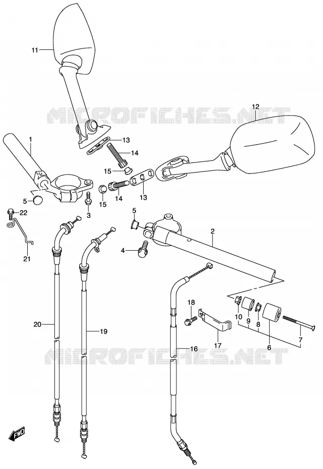 GUIDON (MODELE K2/K3) Suzuki MOTO 750 GSX-R 2001  GSX-R750K1(E2)