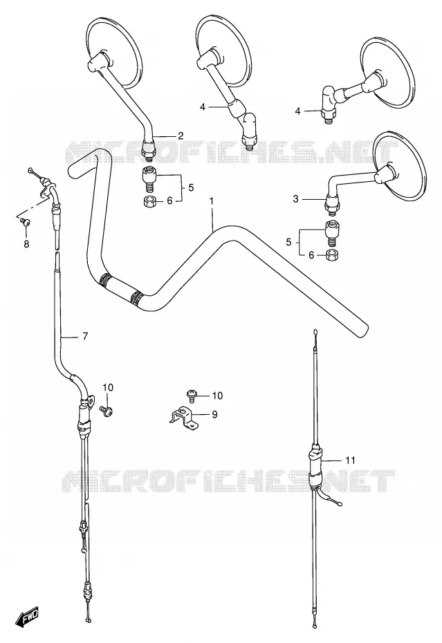 GUIDON (MODELE T/V/W/X) Suzuki MOTO 1400 INTRUDER 2001  VS1400GLPK1(E2)
