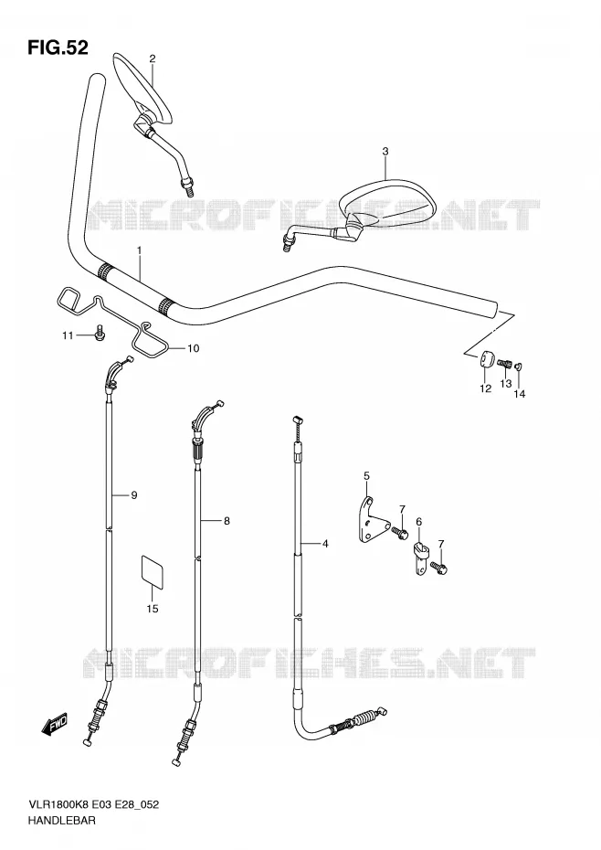 GUIDON Suzuki MOTO 1800 BOULEVARD 2009  VLR1800TK9(E3/E28)