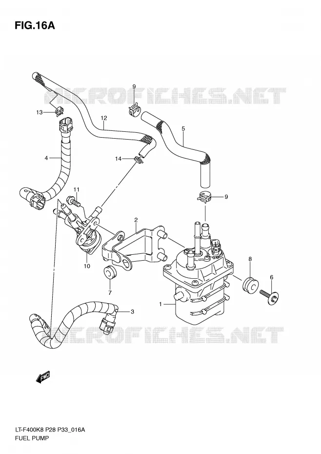 POMPE A ESSENCE (MODEL L0) Suzuki QUAD 400 KINGQUAD 2008  LT-F400K8(P28/P33)