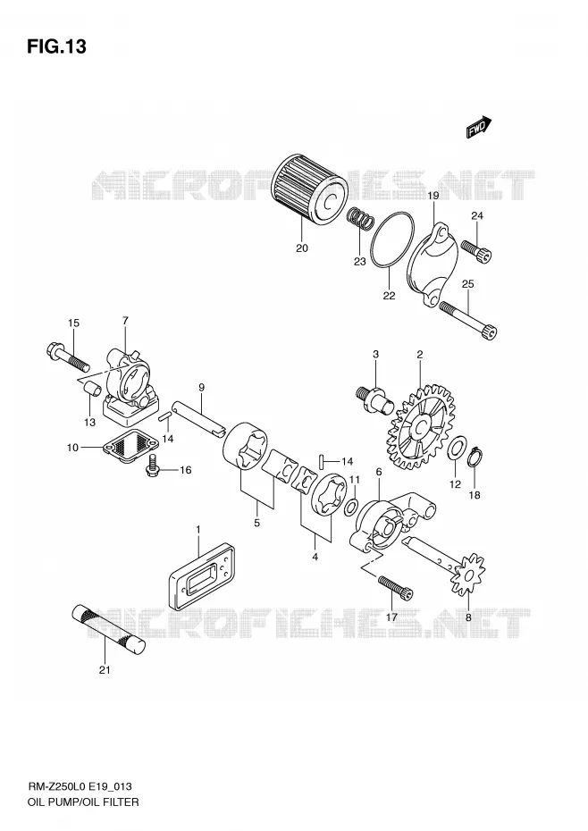 POMPE A HUILE Suzuki MOTO 250 RM-Z 2010  RM-Z250L0(E19)