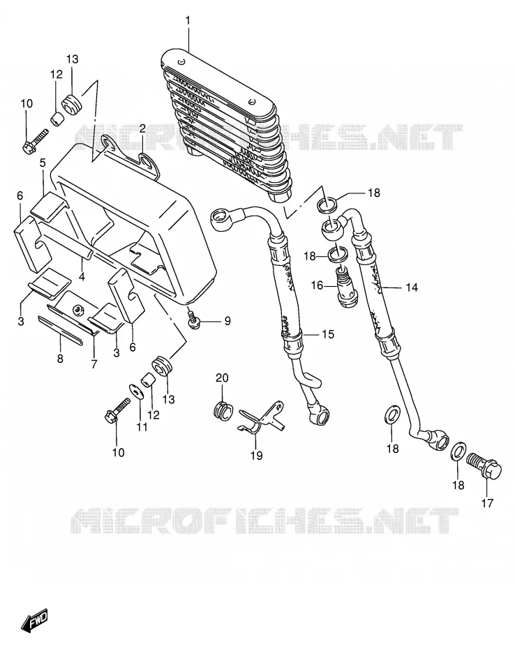 RADIATEUR D'HUILE Suzuki MOTO 1400 INTRUDER 2000  VS1400GLPY(E2)