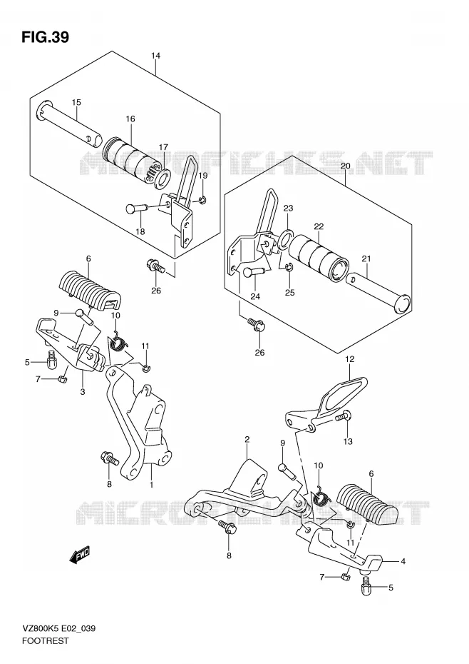 REPOSE PIED Suzuki MOTO 800 MARAUDER 2009  VZ800ZK9(E2)