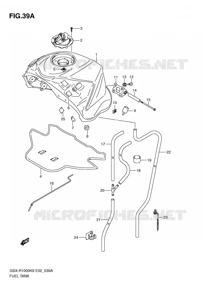 RESERVOIR D'ESSENCE (MODEL L0) Suzuki MOTO 1000 GSX-R 2009  GSX-R1000UFK9(E2)