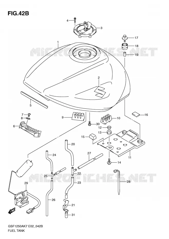 RESERVOIR D'ESSENCE (MODEL L0) Suzuki MOTO 1250 BANDIT-S 2010  GSF1250SL0(E2)