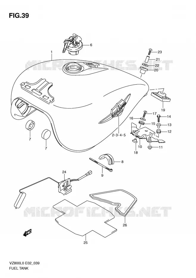 RESERVOIR D'ESSENCE Suzuki MOTO 800 MARAUDER 2010  VZ800L0(E2)
