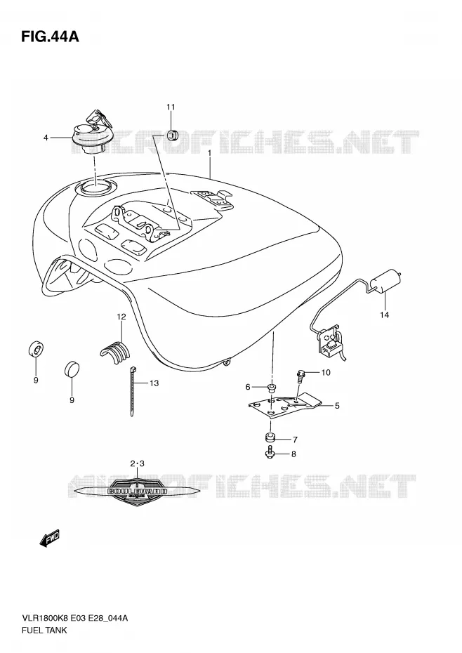 RESERVOIR D'ESSENCE (VLR1800L0) Suzuki MOTO 1800 BOULEVARD 2010  VLR1800L0(E3/E28)