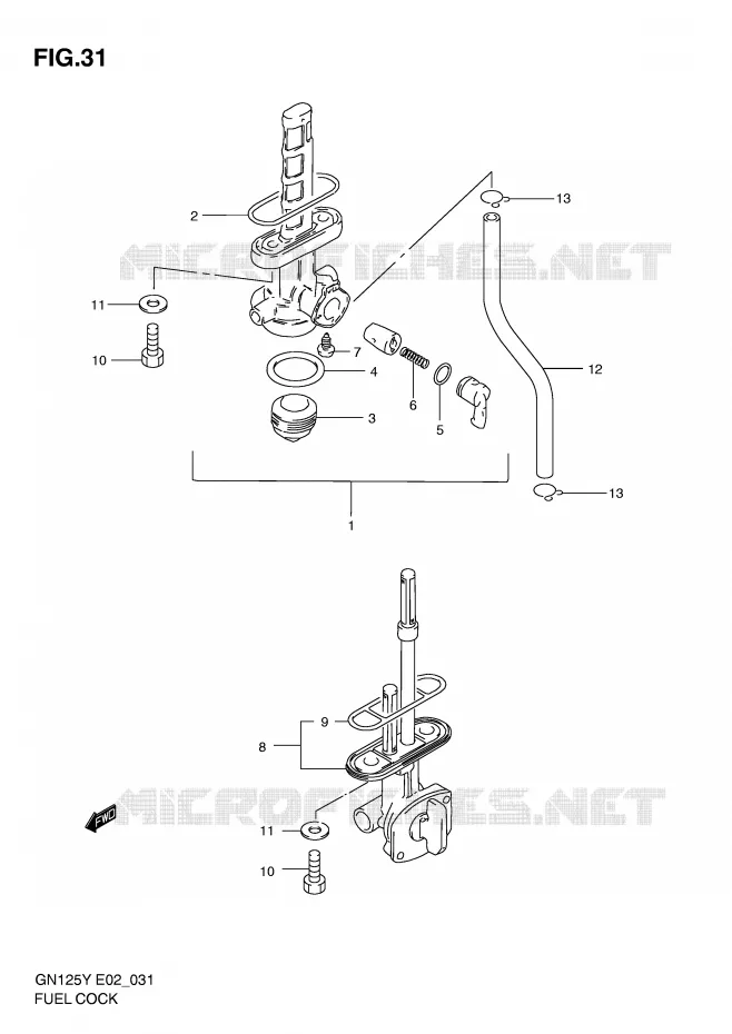 ROBINET D'ESSENCE Suzuki MOTO 125 GN 2000  GN125EY(E2)