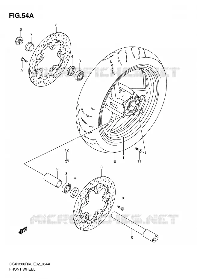 ROUE AVANT (MODEL L0) Suzuki MOTO 1300 HAYABUSA 2010  GSX1300RL0(E2)