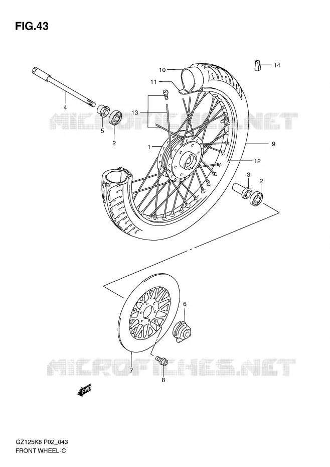 ROUE AVANT Suzuki MOTO 125 MARAUDER 2009  GZ125K9(P02)