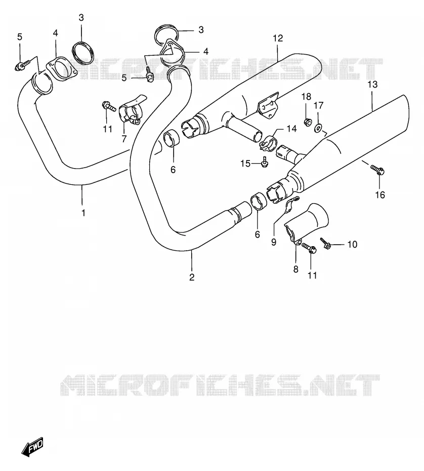 SILENCIEUX Suzuki MOTO 1400 INTRUDER 1998  VS1400GLPW(E2)