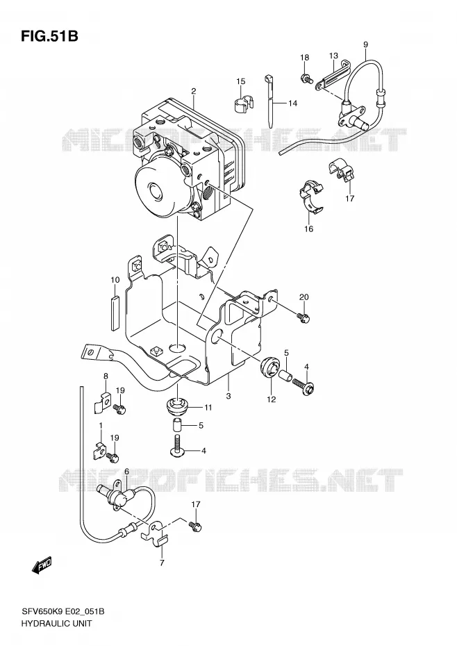 SYSTÈME ABS(SFV650AK9/UAK9/AL0/UAL0) Suzuki MOTO 650 GLADIUS 2010  SFV650UAL0(E2)