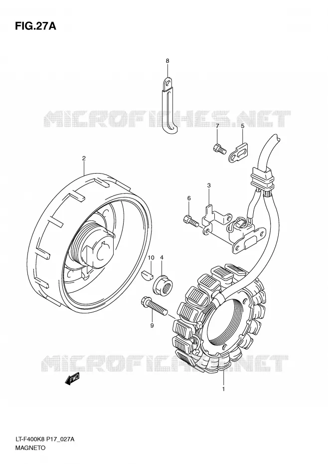 ALLUMAGE ROTOR - STATOR (MODEL L0) Suzuki QUAD 400 KINGQUAD 2009  LT-F400K9(P17)