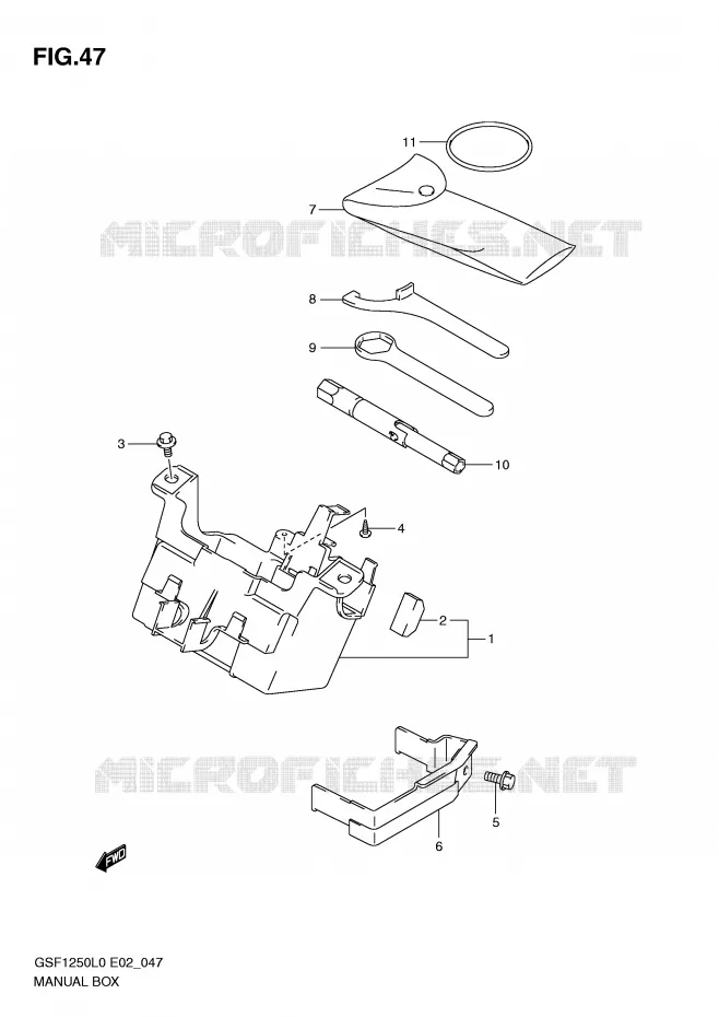 BOITE - TROUSSE A OUTILS Suzuki MOTO 1250 BANDIT-N 2010  GSF1250L0(E2)