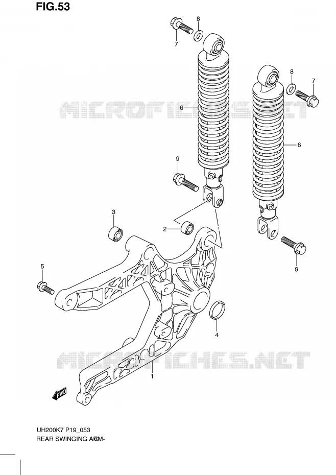 BRAS OSCILLANT ARRIERE Suzuki SCOOTER 200 BURGMAN 2008  UH200GK8(P19)