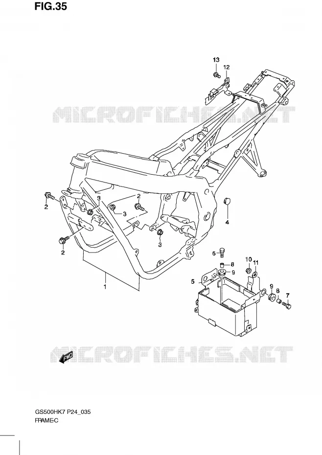 CADRE Suzuki MOTO 500 GS-F 2008  GS500FHK8(P24)