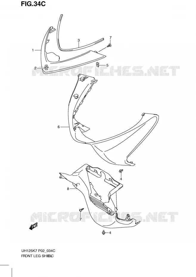 CARENAGE AVANT (MODEL L0) Suzuki SCOOTER 125 BURGMAN 2010  UH125GL0(P2)
