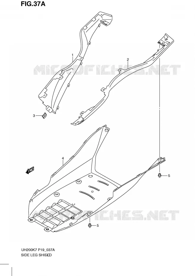 CARENAGES INFERIEURS (MODEL K8) Suzuki SCOOTER 200 BURGMAN 2009  UH200GK9(P19)