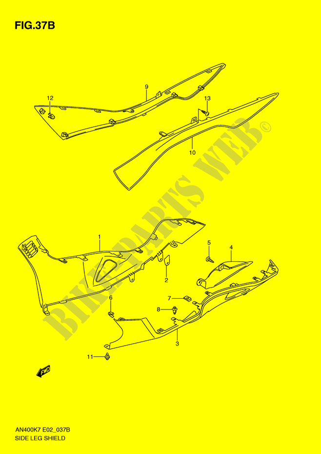CARENAGES INFERIEURS (MODEL L0) pour Suzuki BURGMAN 400 2010
