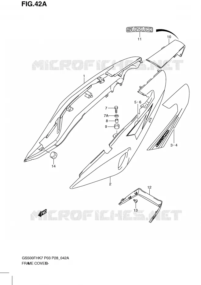 CARENAGES (MODEL K8) Suzuki MOTO 500 GS-F 2008  GS500FHK8(P3)