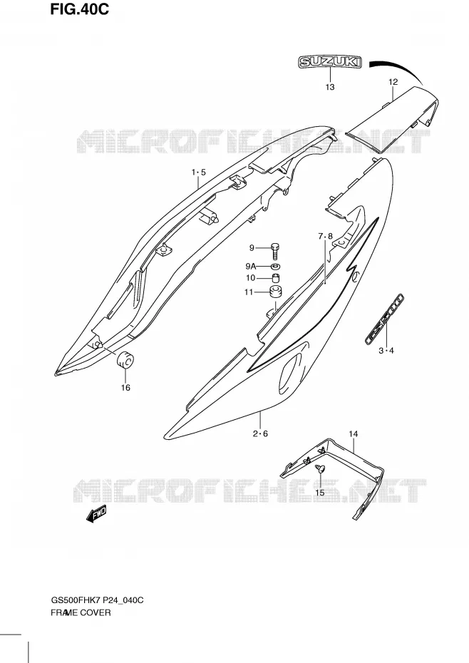 CARENAGES (MODEL L0) Suzuki MOTO 500 GS-F 2007  GS500FHK7(P24)