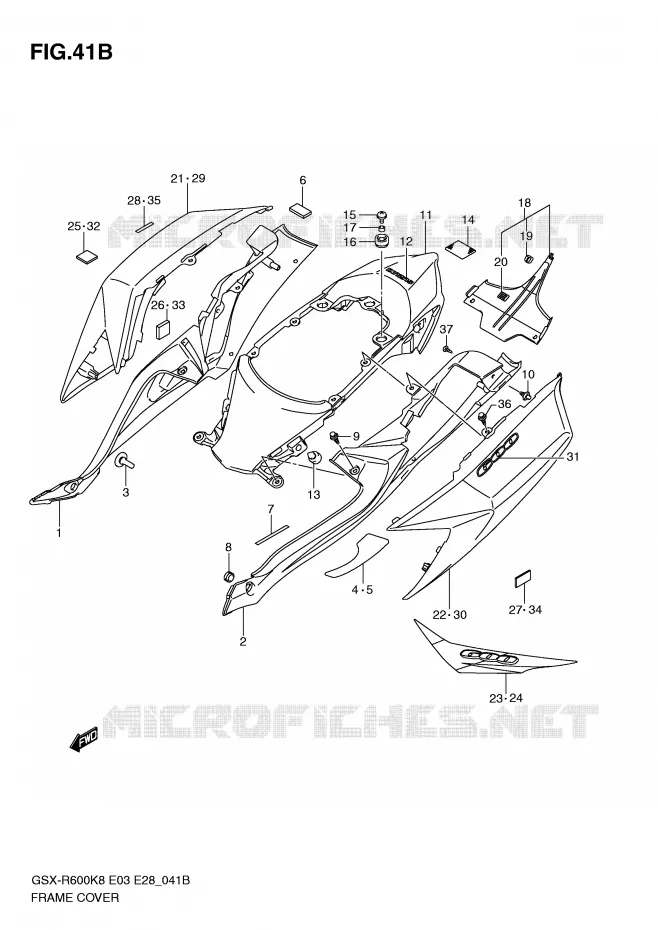 CARENAGES (MODEL L0) Suzuki MOTO 600 GSX-R 2010  GSX-R600L0(E3/E28)