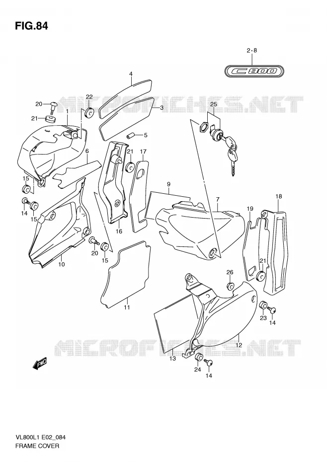 CARENAGES (VL800CL1 E2) Suzuki MOTO 800 VOLUSIA 2011  VL800CL1(E2)