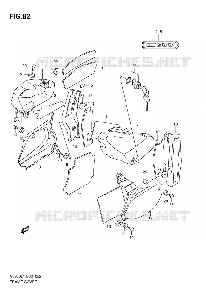 CARENAGES (VL800L1 E19) Suzuki MOTO 800 VOLUSIA 2011  VL800L1(E2)
