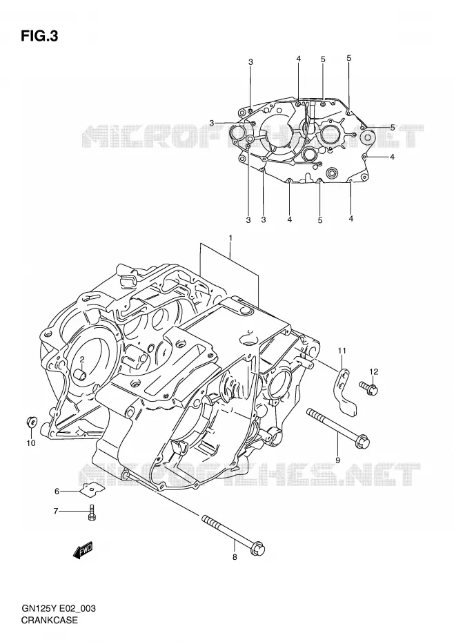CARTER Suzuki MOTO 125 GN 2001  GN125K1(E4)