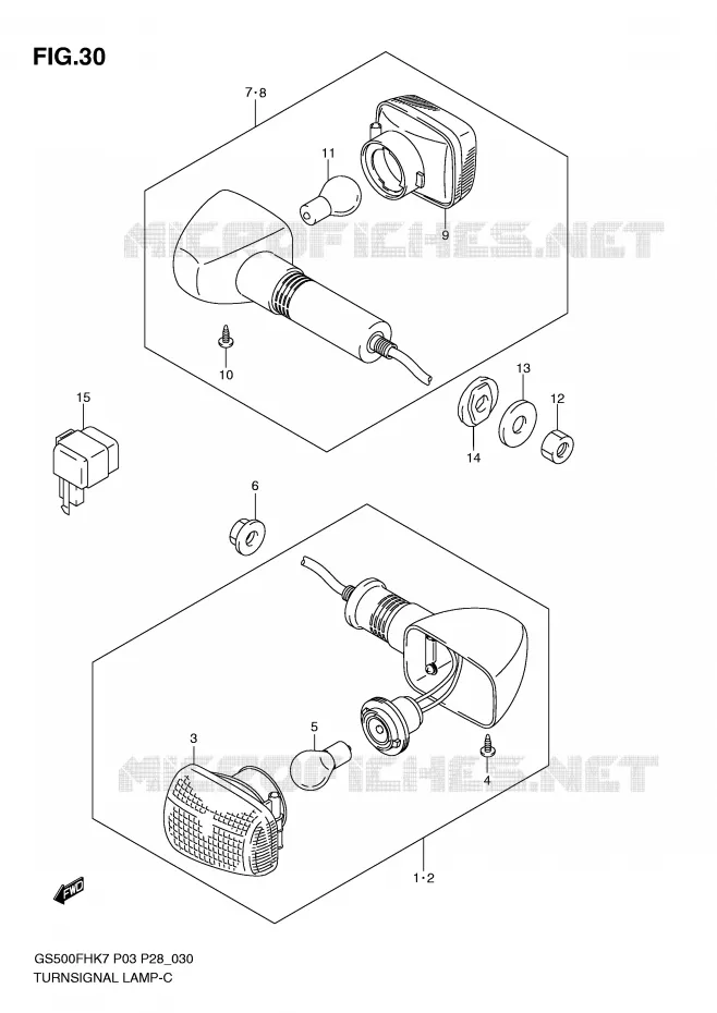 CLIGNOTANTS (GS500H P28, P95) Suzuki MOTO 500 GS-F 2009  GS500FHK9(P3)