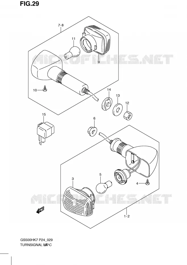CLIGNOTANTS (GS500H) Suzuki MOTO 500 GS-F 2007  GS500FHK7(P24)