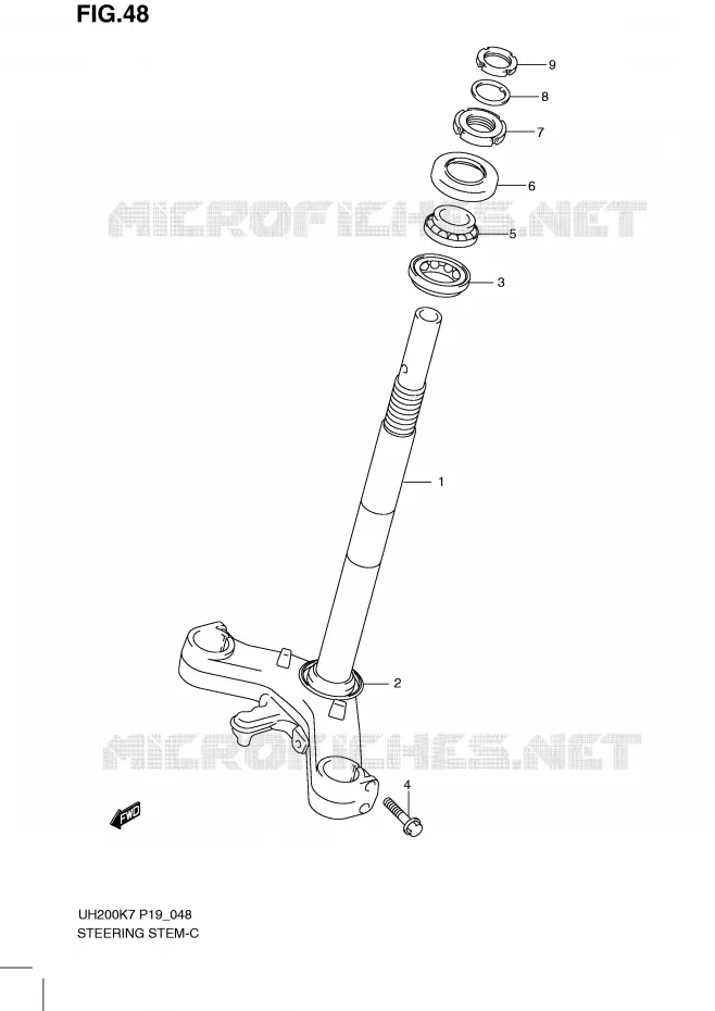COLONNE DE DIRECTION Suzuki SCOOTER 200 BURGMAN 2008  UH200GK8(P19)