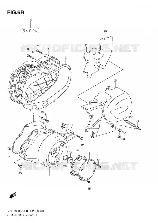 COUVERCLES DE CARTERS (MODEL L0) Suzuki MOTO 1800 INTRUDER 2007  VZR1800ZK7(E3/E28)
