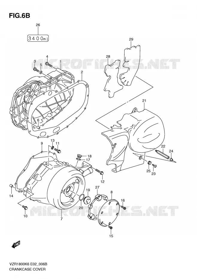 COUVERCLES DE CARTERS (MODEL L0) Suzuki MOTO 1800 INTRUDER 2008  VZR1800K8(E2)