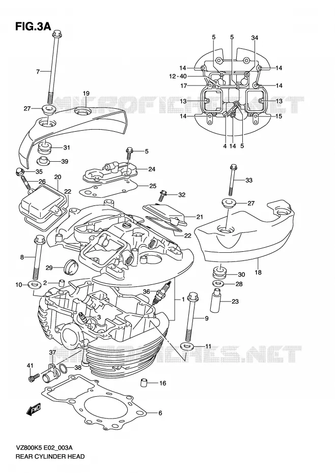 CULASSE ARRIERE (MODEL K9) Suzuki MOTO 800 MARAUDER 2005  VZ800K5(E2)