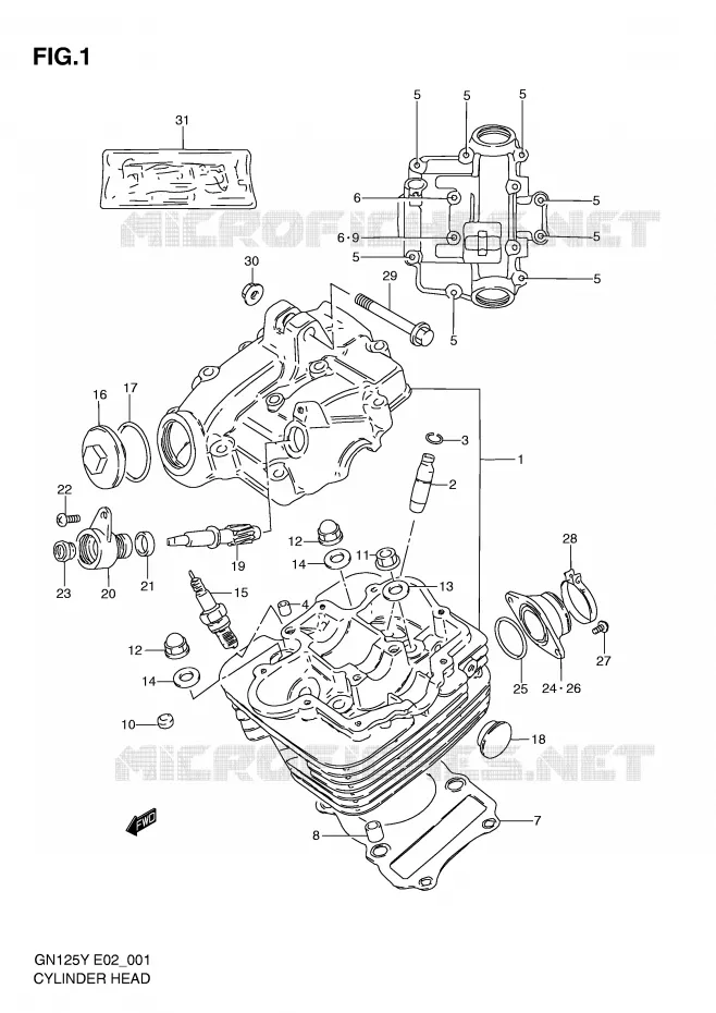 CULASSE Suzuki MOTO 125 GN 1997  GN125EV(E2)