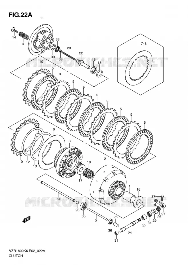 EMBRAYAGE (MODEL L0) Suzuki MOTO 1800 INTRUDER 2008  VZR1800ZK8(E2)