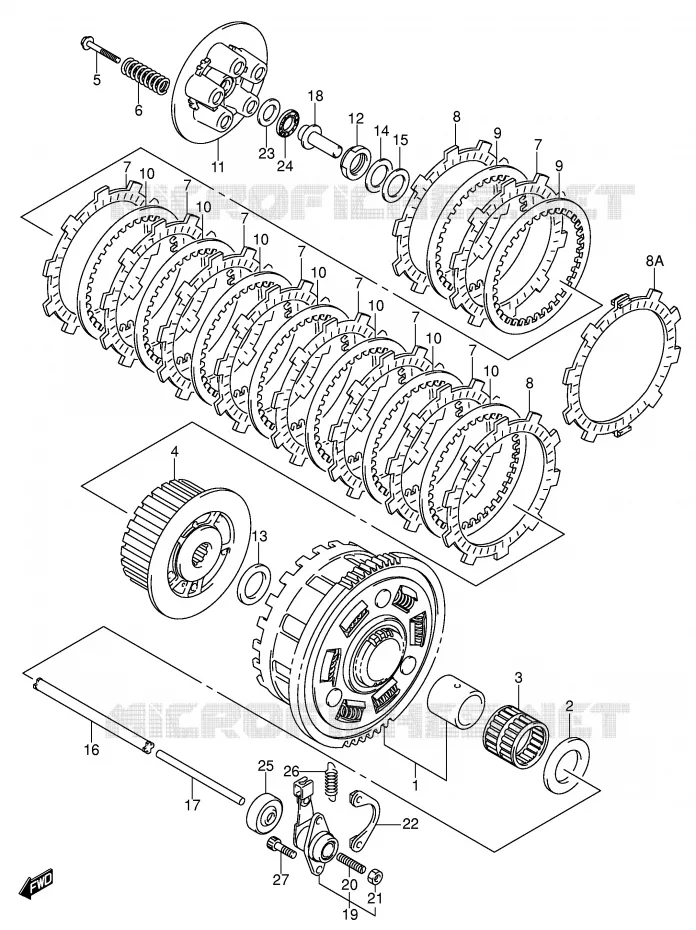 EMBRAYAGE Suzuki MOTO 750 GSX-R 2001  GSX-R750U2K1(E2)