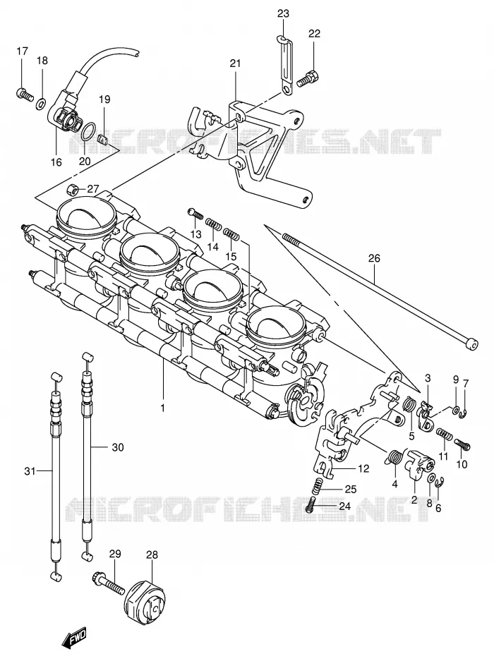 ENSEMBLE INJECTION (MODELE K1) Suzuki MOTO 750 GSX-R 2000  GSX-R750U2Y(E2)