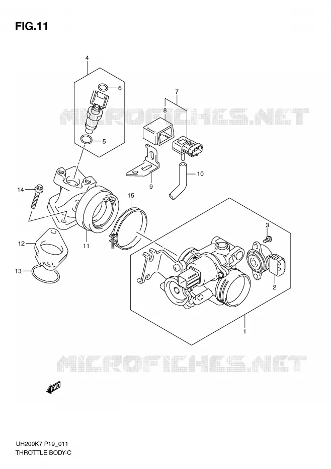 ENSEMBLE INJECTION Suzuki SCOOTER 200 BURGMAN 2008  UH200K8(P19)