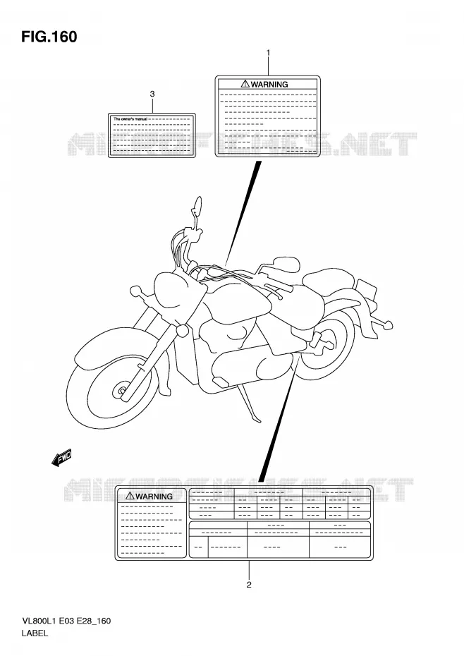 ETIQUETTE (VL800CL1 E33) Suzuki MOTO 800 VOLUSIA 2011  VL800L1(E3/E28)